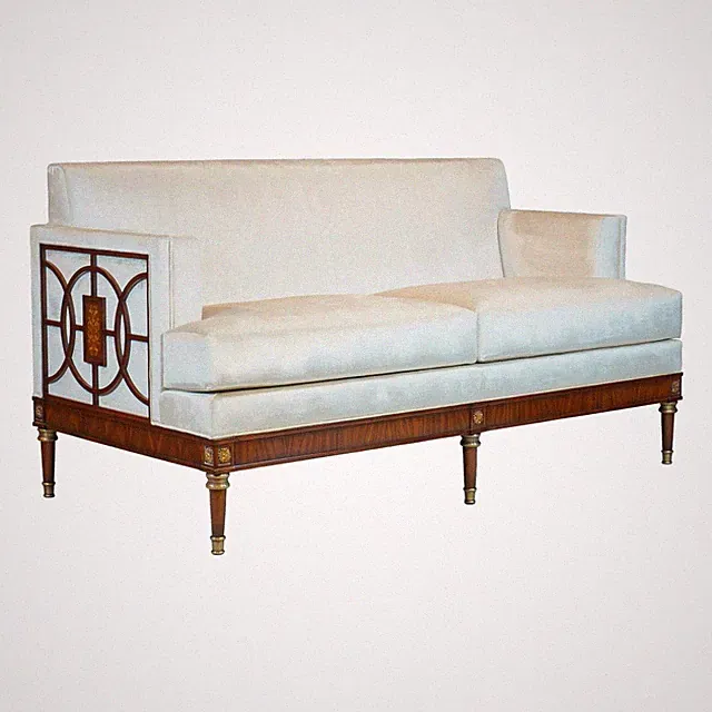 Two Seater Solid Mahogany Sofa