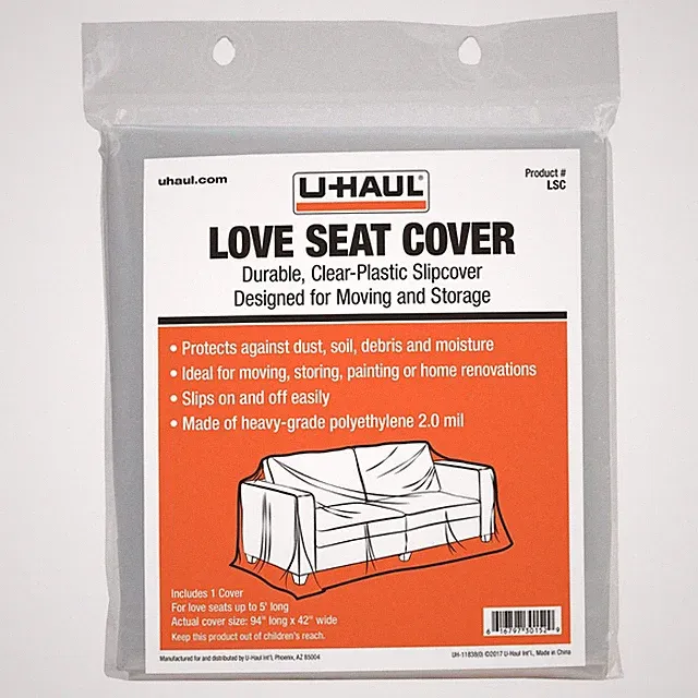U-Haul, Love Seat Cover Clear Heavy Grade Plastic, Seasonal Storage Protection