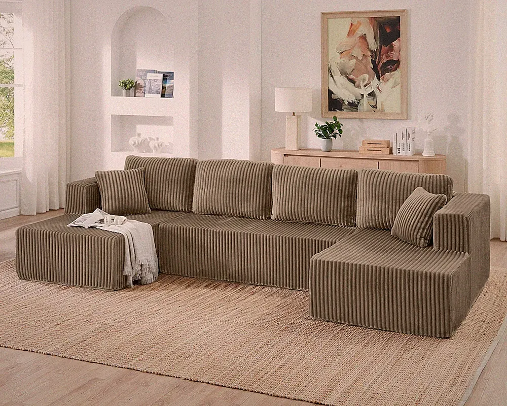 U shape Modular Sectional Sofa, Compressed Sectional Sofa Modern Minimalist St