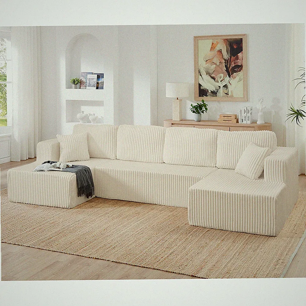 U shape Modular Sectional Sofa,Compressed Sectional Sofa Modern Minimalist Sty