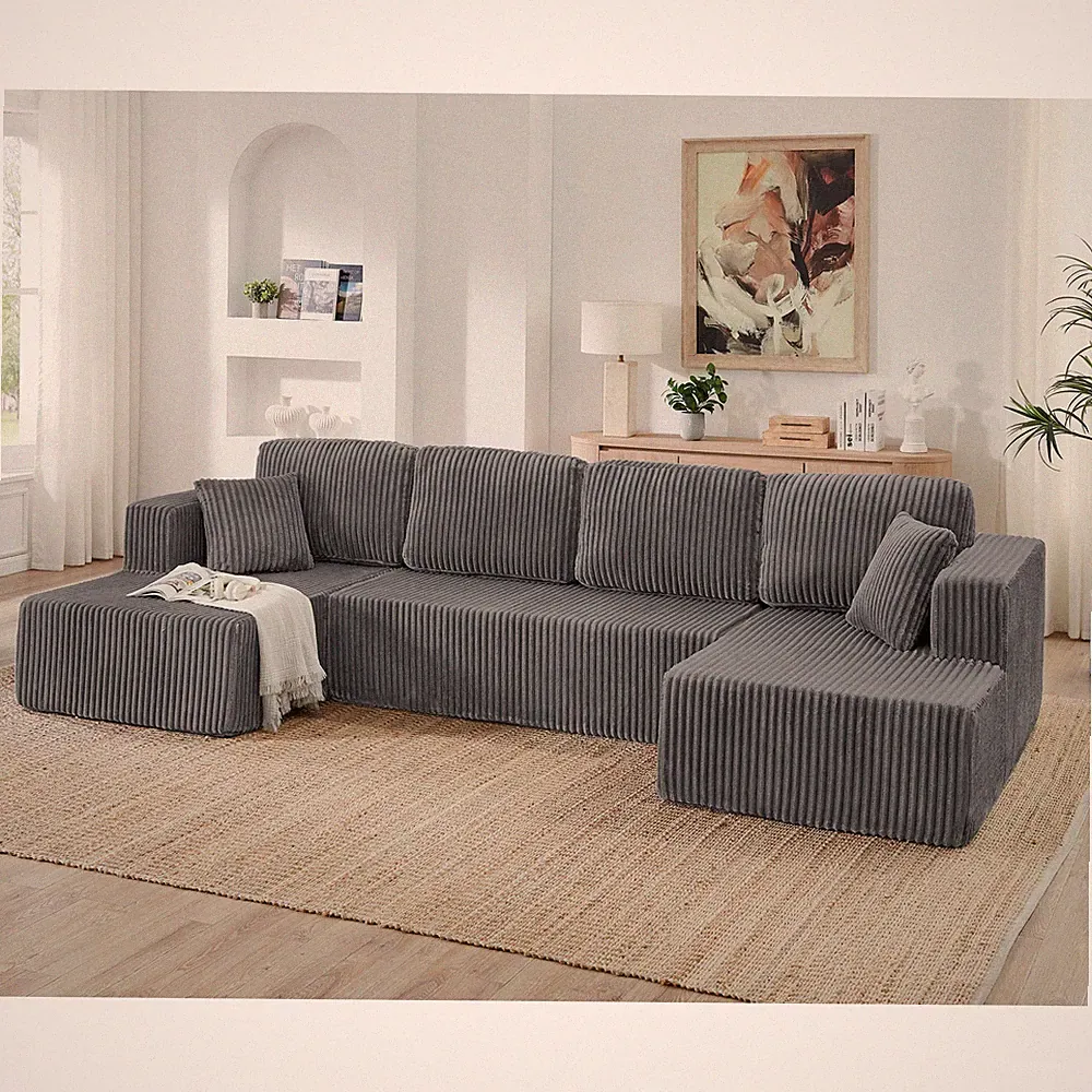 U shape Modular Sectional Sofa,Compressed Sectional Sofa Modern Minimalist Styl