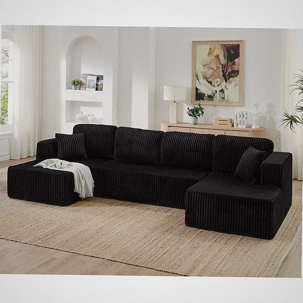 U shape Modular Sectional Sofa,Compressed Sectional Sofa Modern Minimalist Style