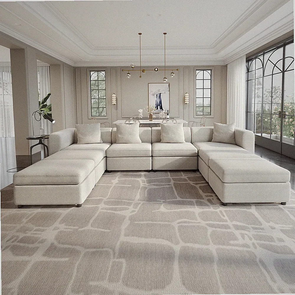 U Shape Oversized 8 Seater Sofa Sectional Sofas Modular Corner Couch Living Room