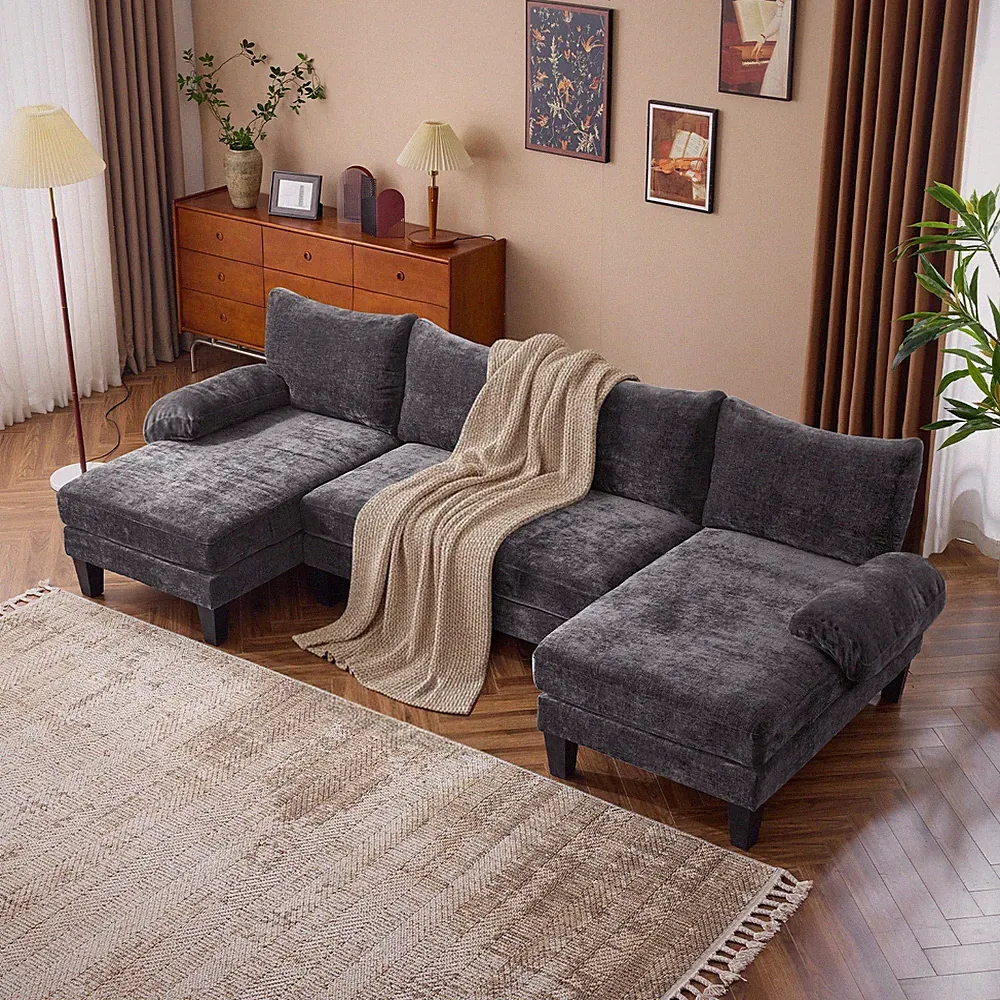 U-Shape Sectional Sofa Couch Modern Comfy Couches for Apartment Home Furniture