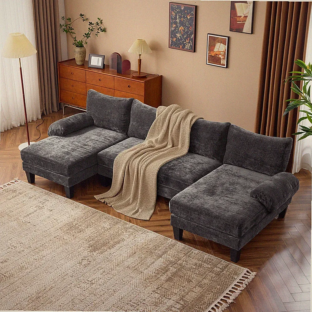 U-Shape Sectional Sofa Couch Modern Comfy Couches for Apartment Home Furniture