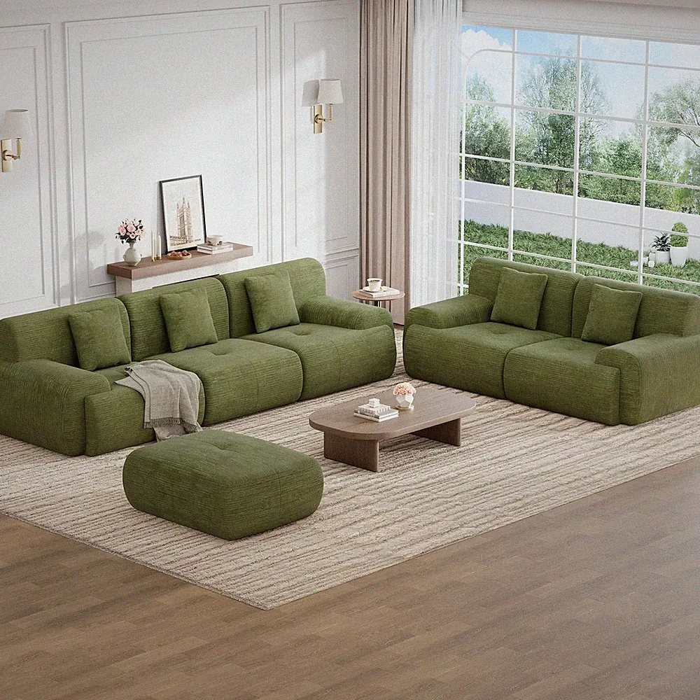 U Shaped/2 Loveseat/L Shaped/6 Seats Modular Sectional Sofa Cloud Couch for Bedr