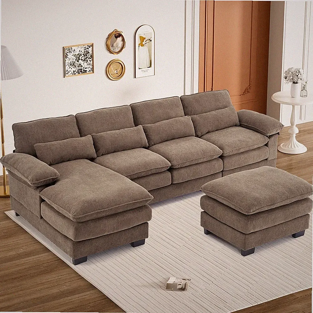 U-Shaped 5 Seater Oversized Modular Sectional Sofa Couch Upholstery Comfy Sofa