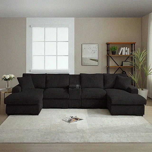 U Shaped Cloud Couch Sectional Sofa for Living Room,126" Oversized Comfy Cloud