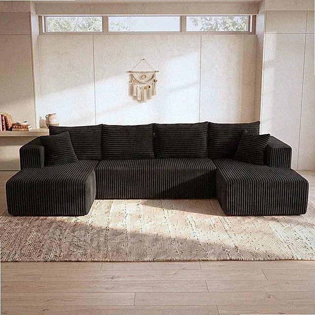 U-Shaped Cloud Modular Sectional Couch Boneless Couch Floor Sofa for Living Room