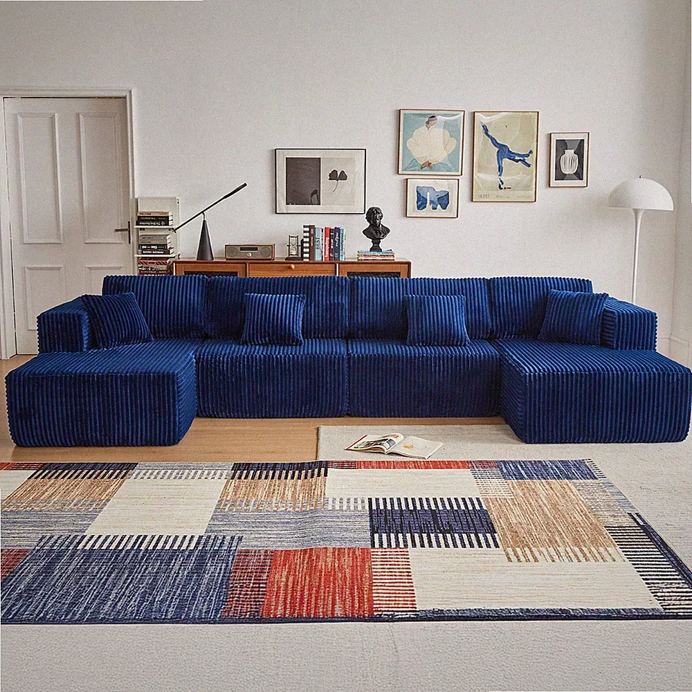 U-Shaped Convertible Modular Couch Sectional Sofa Set Detachable Chaise Lounge