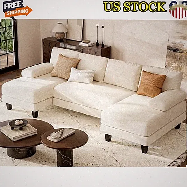 U Shaped Modular Sectional Sofa Double Chaise Living Room Comfortable Lounge New