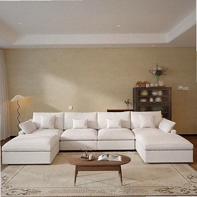 U-Shaped Modular Sectional Sofa for Living Room, Deep Seats Cloud Couch Sectiona