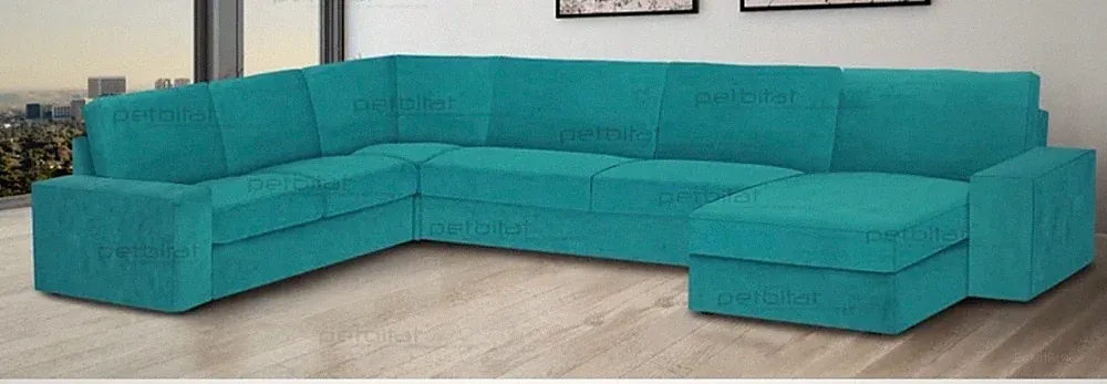 U-Shaped Modular Sectional Sofa w/ Chaise &Ottoman, cover scratch resistant