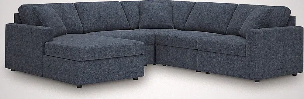 U-Shaped Modular Sectional Sofa with Chaise, Stain-Resistant Fabric, Ink
