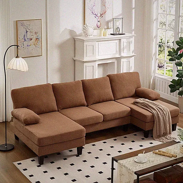 U Shaped Sectional Couches for Living Room, 106.3" Modular Sofa with Double Chai