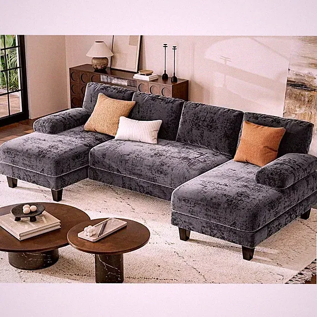 U Shaped Sectional Couches for Living Room, 111 Inch Modular Sofa with Double