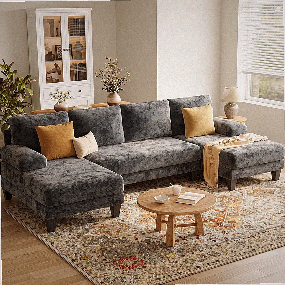 U-Shaped Sectional Couches for Living Room | 112 Inch Modern Sectional Couch | D