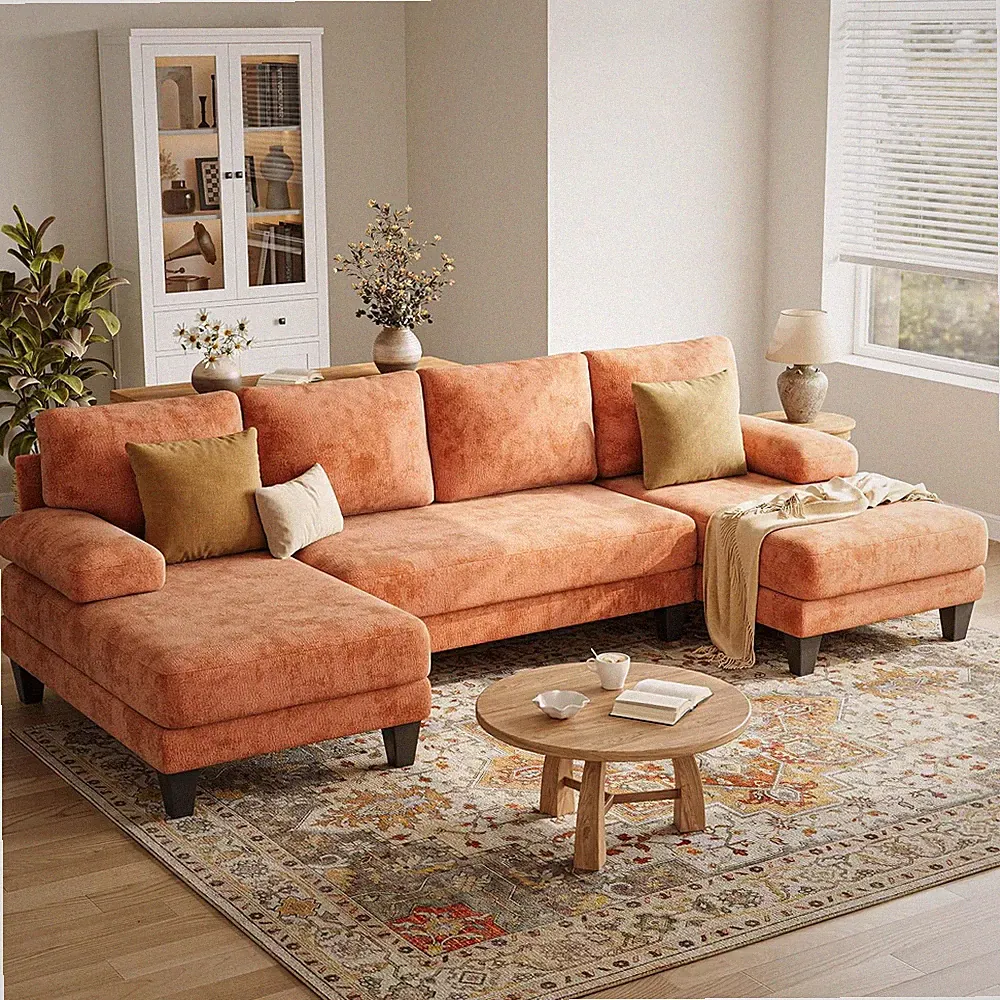 U-Shaped Sectional Couches for Living Room | 112 Inch Modern Sectional Couch | W
