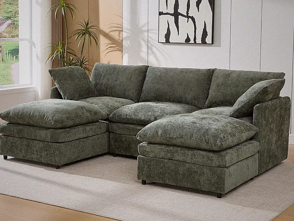 U Shaped Sectional Couches for Living Room 97"