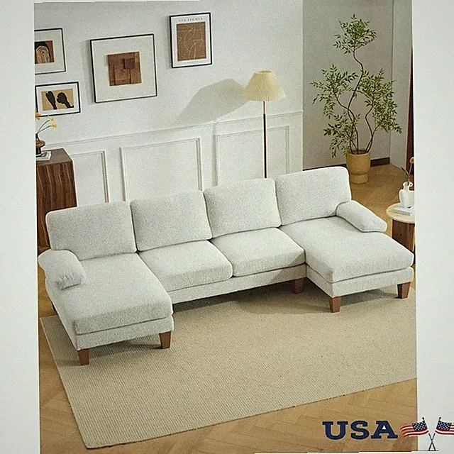 U Shaped Sectional Sofa Modern Comfortable Living Room Easy Assembly Furniture