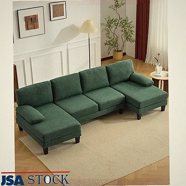 U Shaped Sectional Sofa Spacious Durable Easy Assembly Comfortable Seating New