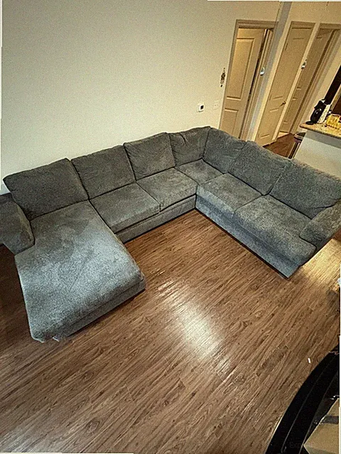 U-Shaped Sectional Sofa with Chaise Sleeper Gray, Gently Used For One Year