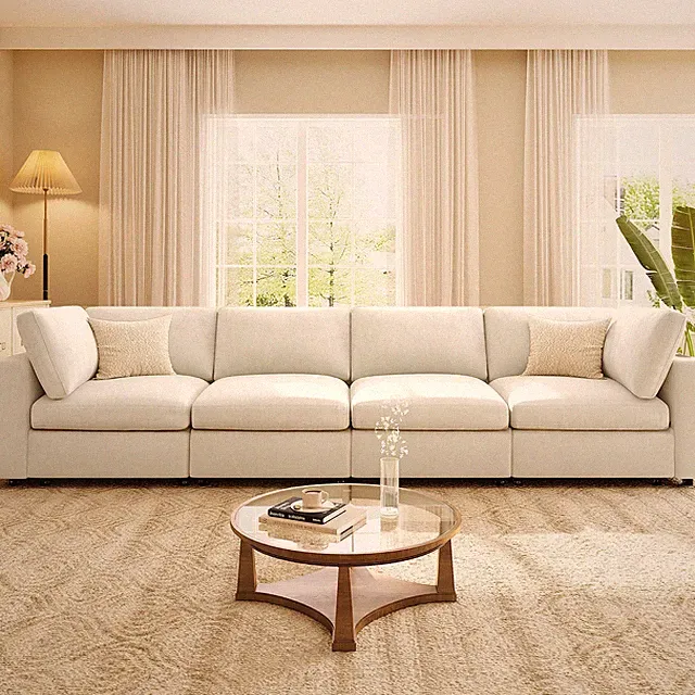 U-style 133.5" Upholstered Modular Sofa with Storage Space, USB Charge Ports, Wi