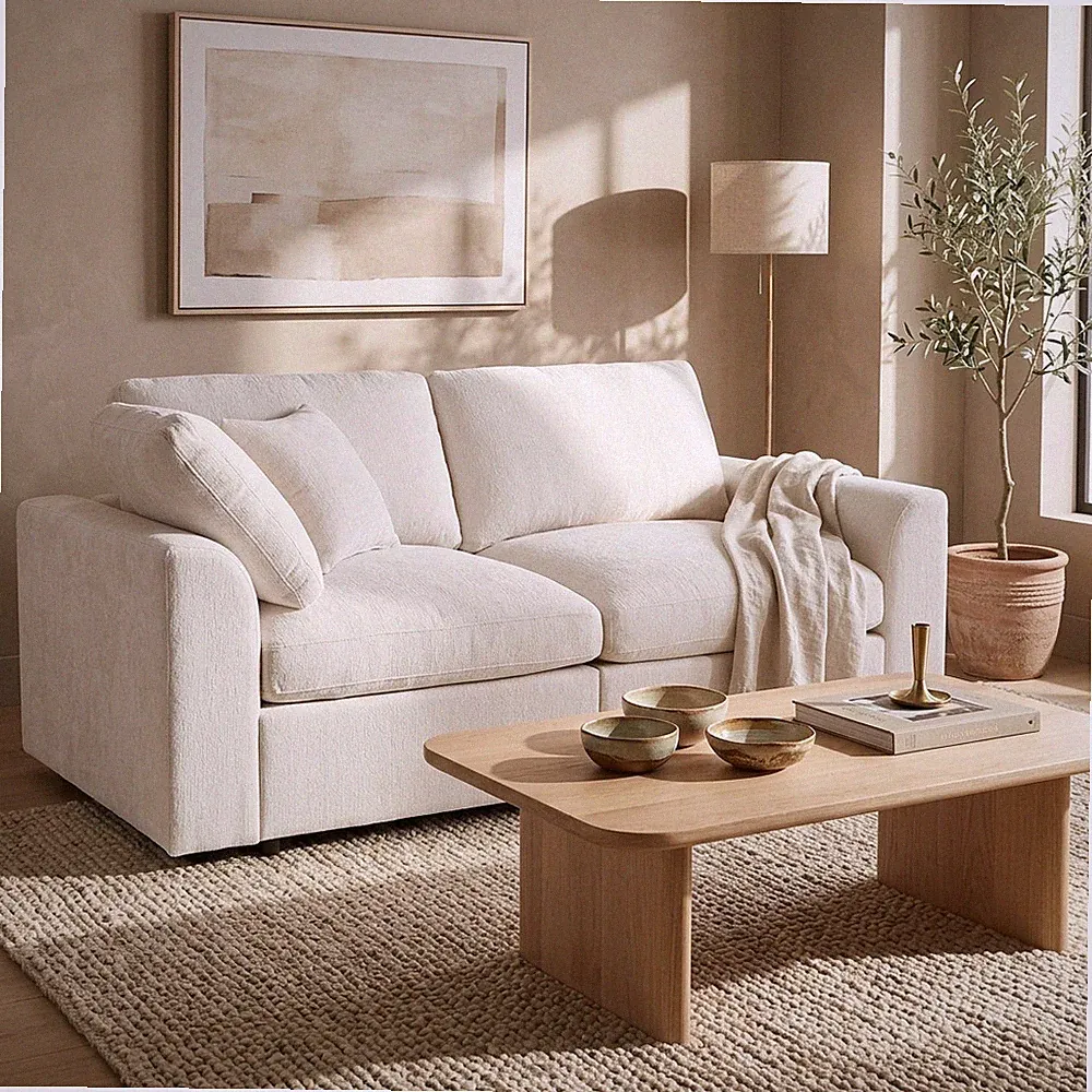 U-Style Modern 72.8" Loveseat Sofa,Soft Chenille Fabric Couch w/Solid Wood Fram