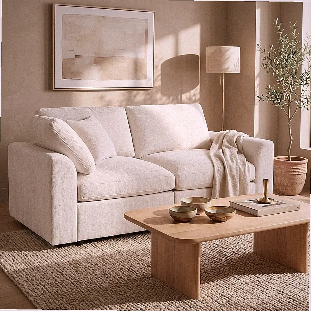 U-Style Modern 72.8" Loveseat Sofa, Soft Chenille Fabric Couch with Solid Wood