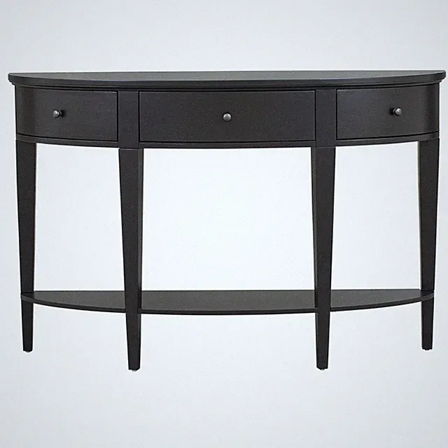 U-Style Modern Curved Console Table, Sofa Table with 3 Drawers & 1 Shelf