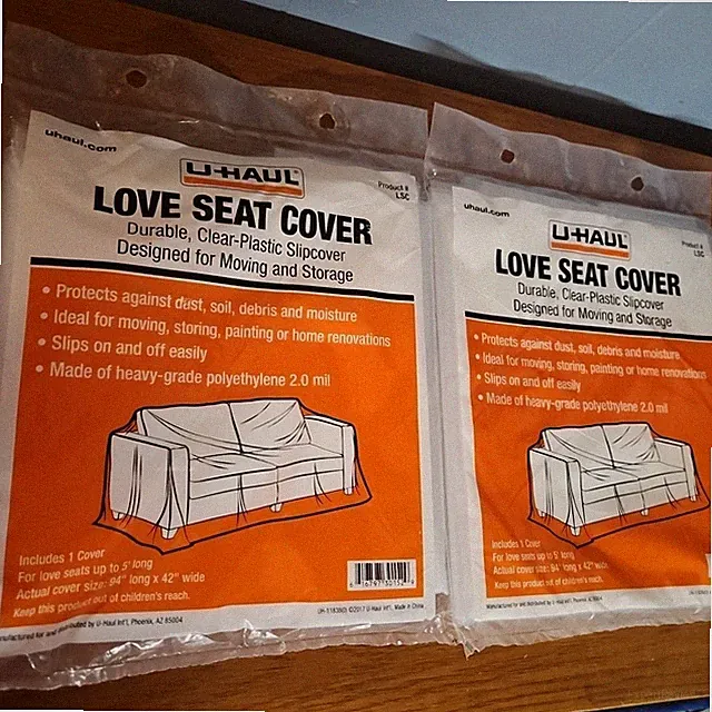 Uhaul Love Seat Cover Durable Clear-Plastic Slipcover For Moving And Storage
