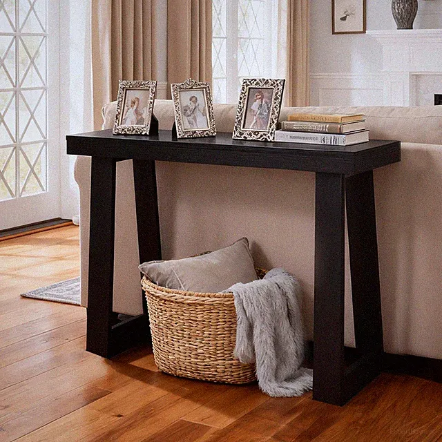 Uimoso 36" Long Console Table, Wooden Rectangular Sofa Table Behind The Couch