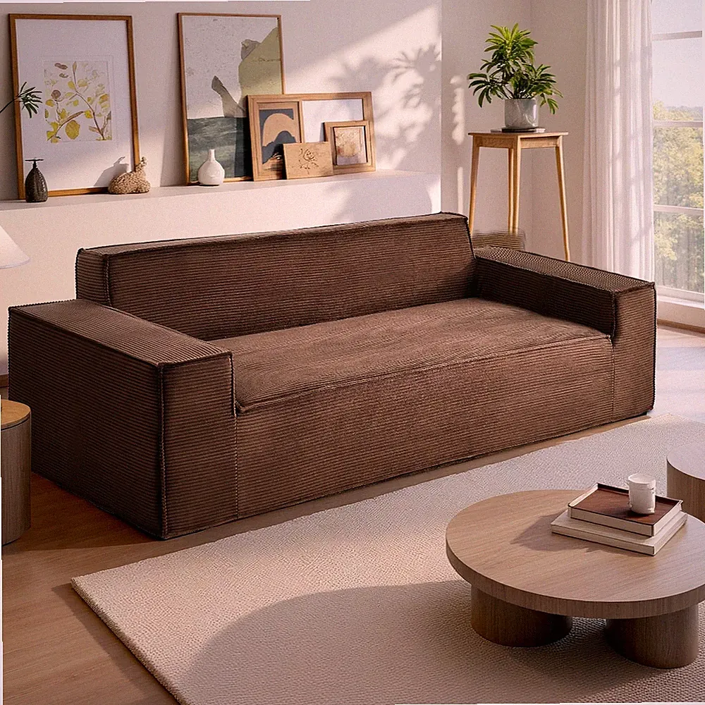 Uimoso 83 in Modern Sofa with Corduroy Fabric Settee Room Apartment Couch