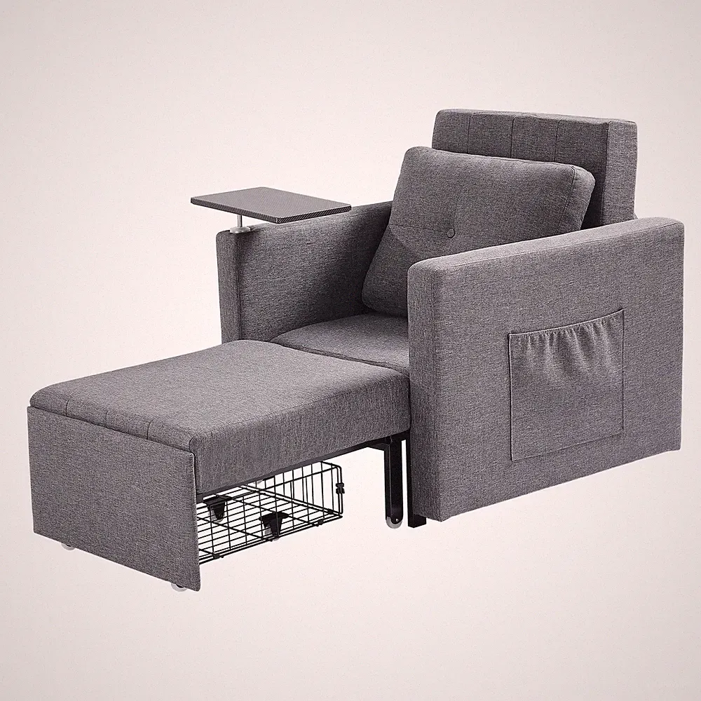 Uimoso Convertible Sofa Bed with Side Pocket, Pillow, Desk Board