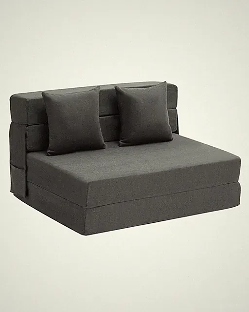 Uimoso Folding Sofa Bed 3-in-1 Foldable Couch Bed with 2 Pillows Dark Grey Twin