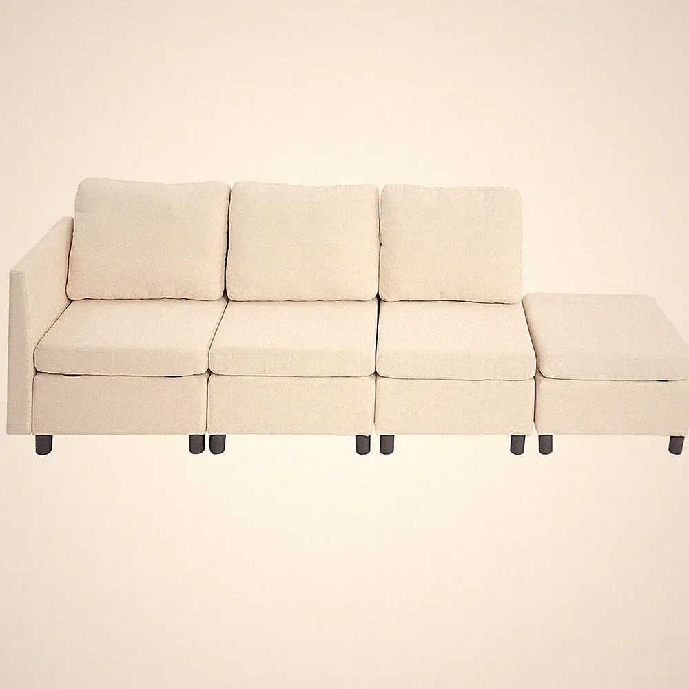 Uimoso Modular 3-Seater Sofa with Storage and Ottoman