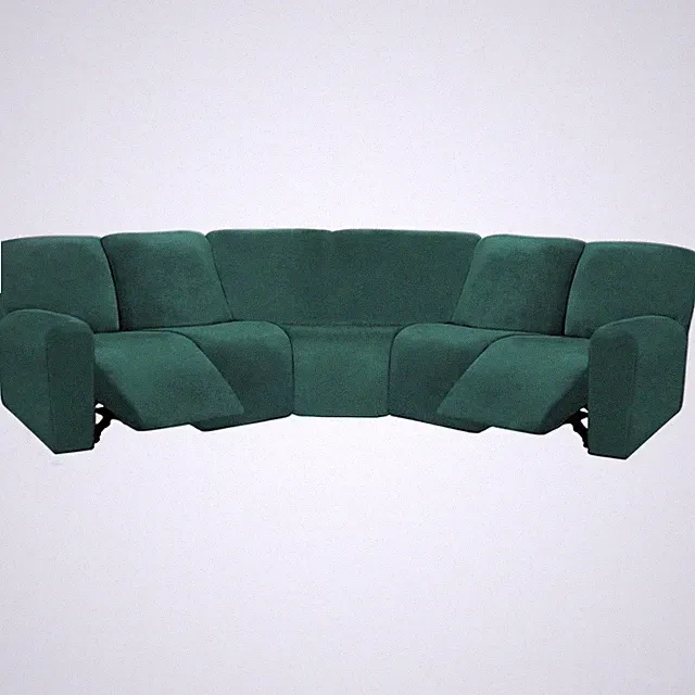 ULTICOR 7-Piece L Shape Sectional Recliner Sofa Covers, Velvet Stretch Reclin...