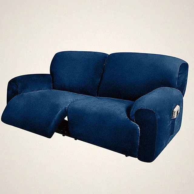 ULTICOR Extra Wide 75" - 100", Reclining 2 Seater Sofa Cover, Navy