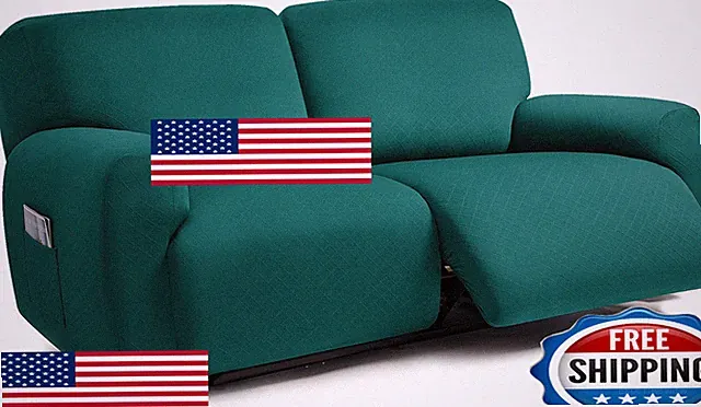 ULTICOR Extra Wide 75-100" Reclining 2 Seater Sofa Slipcover Jacquard Design