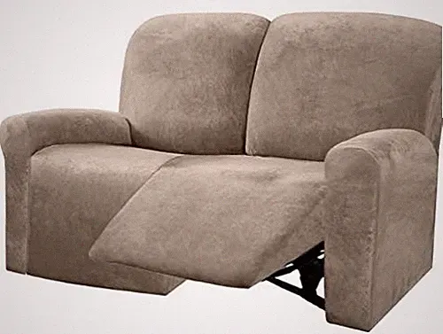 ULTICOR Reclining Love Seat Slipcover, 48" - 65" L, 6-Piece Velvet Stretch