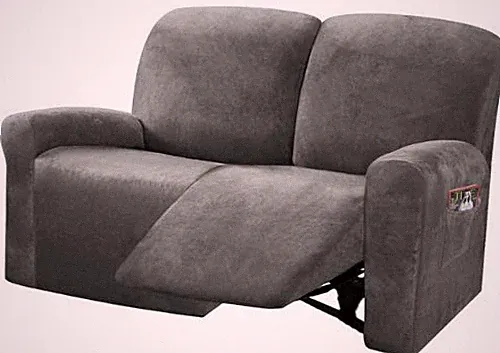 ULTICOR Reclining Love Seat Slipcover, 48" 65" L, 6Piece Velvet Stretch Love...