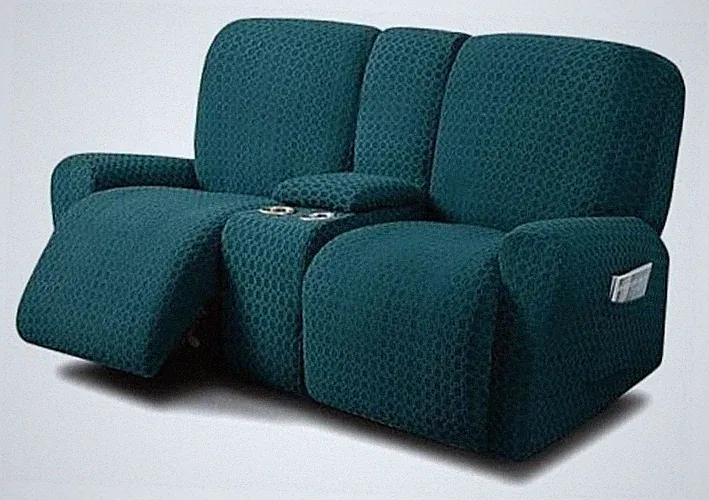 ULTICOR Reclining Love Seat with Loveseat With Console Recliner Cover Deep Teal