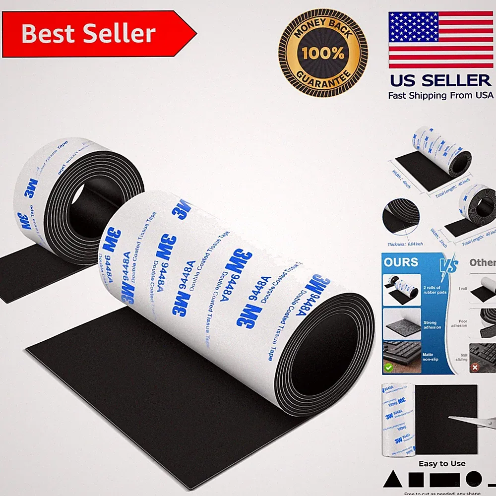 Ultimate Anti-Skid Rubber Furniture Pads - 2 Rolls, Easy Application, Secure Fit