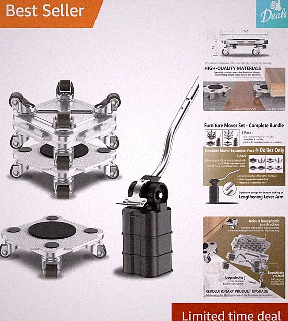 Ultimate Pro Furniture Mover Dolly Set - 360 Degree Motion & Lifting Ease