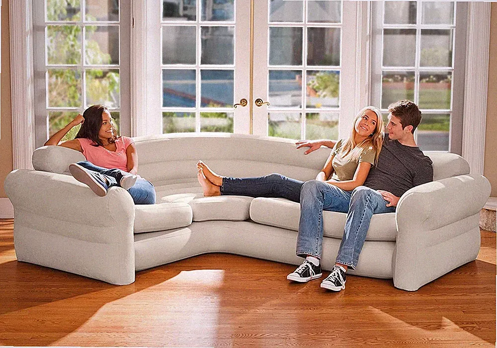 Ultra Comfort Corner Sofa Sleeper Couch Blow Up Futon Sectional Bed Living Room