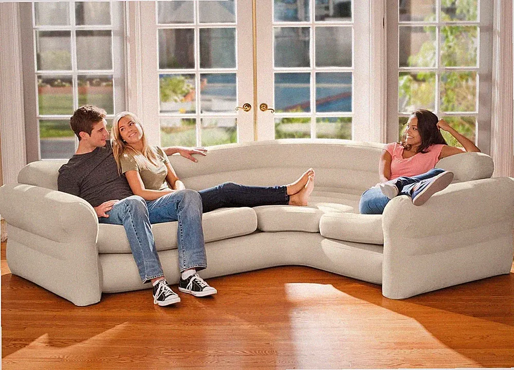 Ultra Comfort Corner Sofa Sleeper Couch Blow Up Futon Sectional Bed Living Room