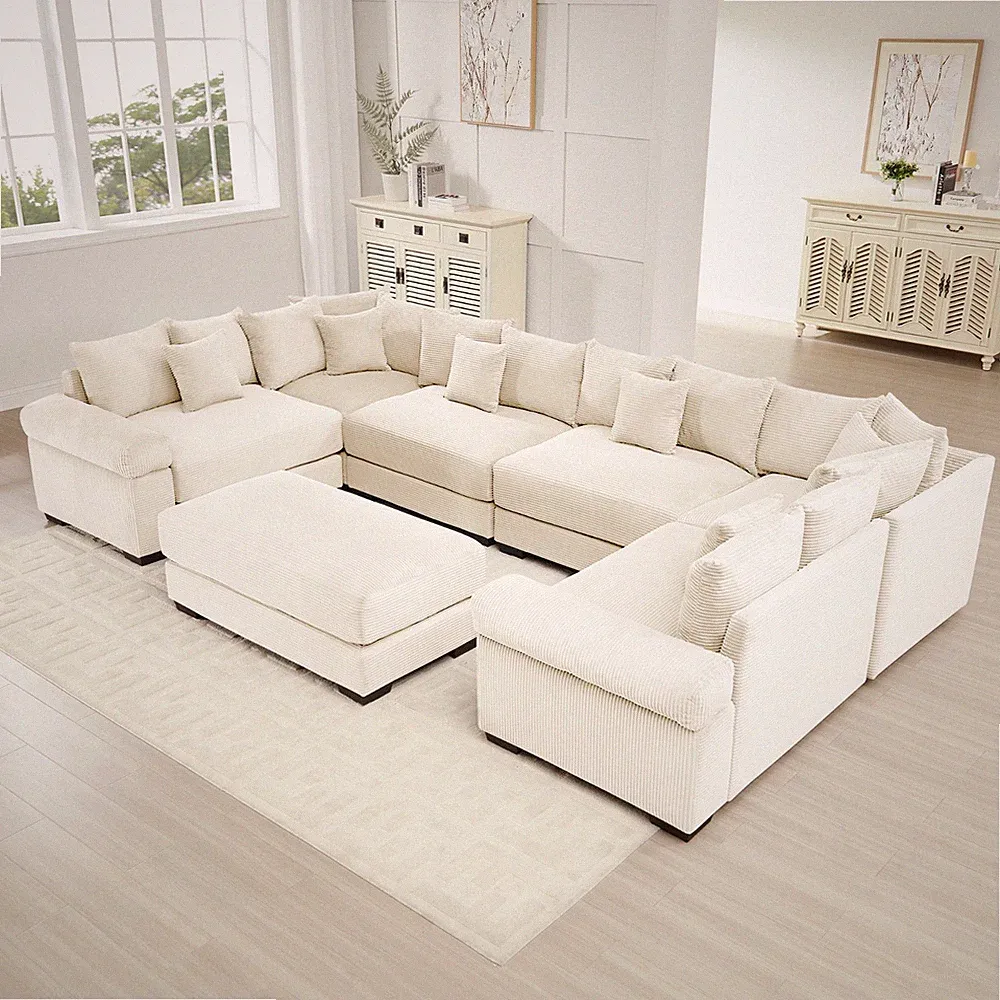 Ultra Soft Seat Sofa Living Room Modular Sectional Sofa Couch Set w/O Ottoman