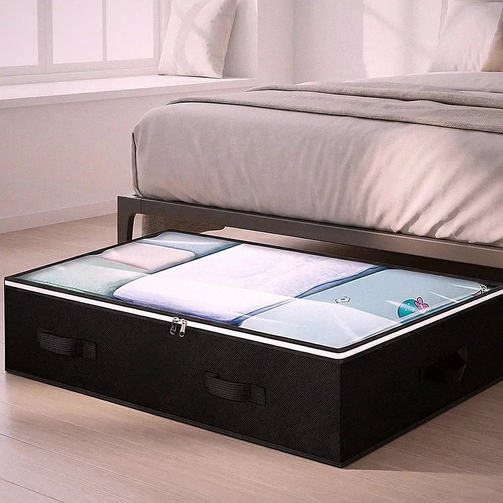 Under Bed Storage Bags, under Sofa Box with Strong Handles and Clear Window for