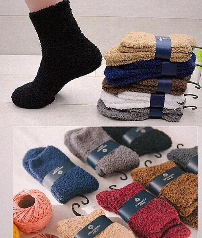 Unisex Youth Soft Winter Warm Fluffy Fleece Socks Lounge/Bed Socks Gift 6-8UK