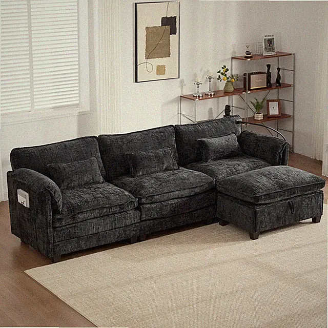 UNITED WE WIN 112" Oversized Sectional Sofa Cloud Couch for Living Room, Moder